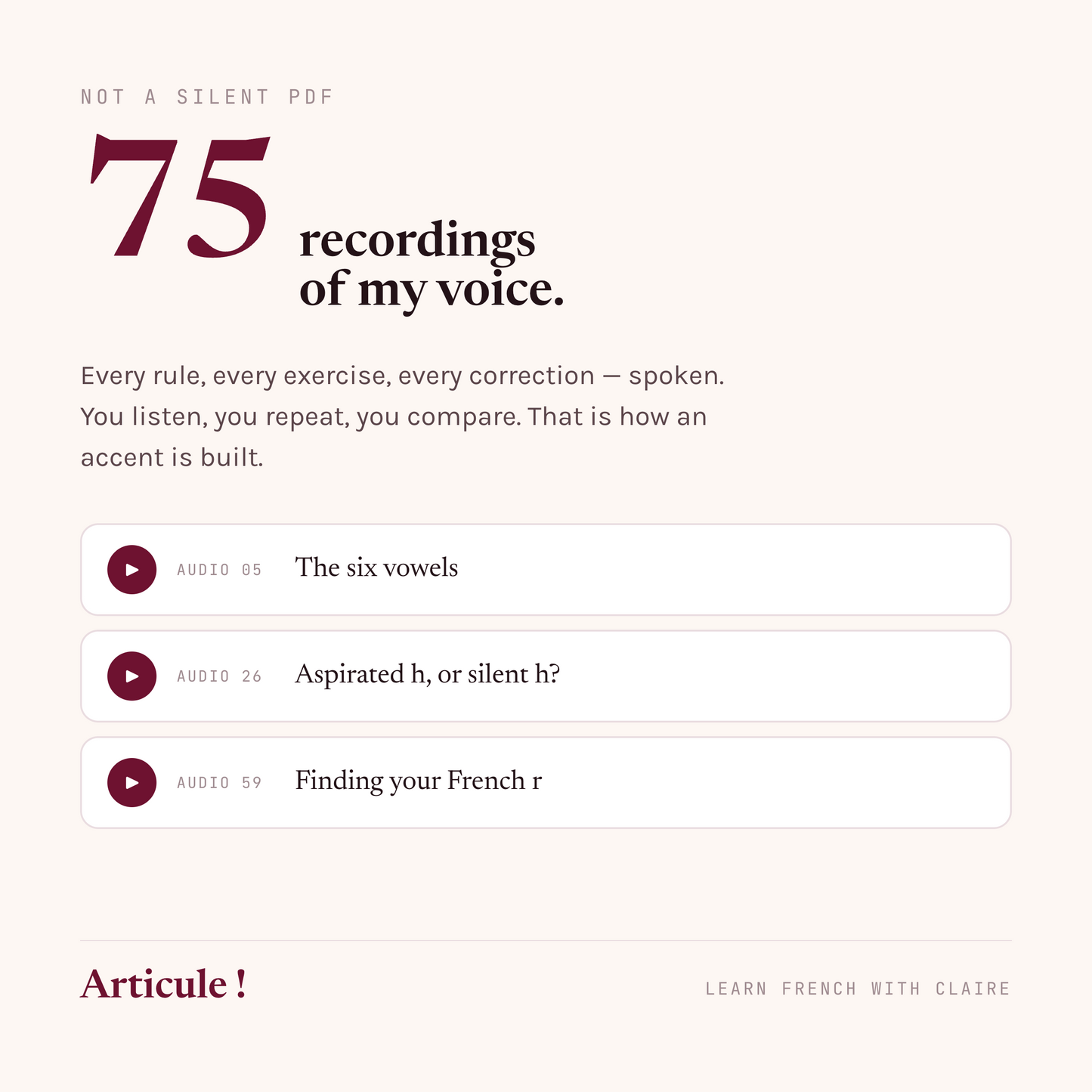 Articule ! — Stop Reading French. Start Sounding French.